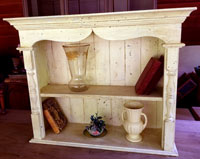 Hand-made of reclaimed wood, this cream-color one-of-a-kind 