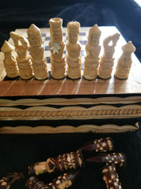 Vintage Hand-Carved Russian Chess Set