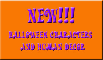 Halloween characters and human decor